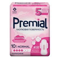 Прокладки PREMIAL Анион+Ag Normal 10шт