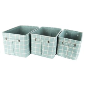 Набор коробов для хранения TODELIA Сфот/Enver 350х250х220/320х230х205/290х200х180мм хлопок зеленый