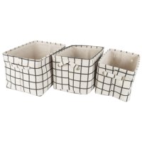 Набор коробов для хранения TODELIA Сфот/Enver 350х250х220/320х230х205/290х200х180мм хлопок черный