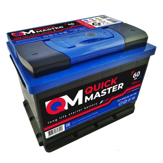 Аккумулятор автомобильный QUICK MASTER SP 6СТ-60 R- 480А
