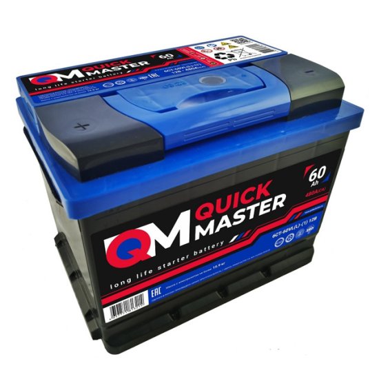 Аккумулятор автомобильный QUICK MASTER SP 6СТ-60 L- 480А