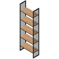 Этажерка для ванной SANFLOR Тетрис 69х21х150см сталь черный муар/дуб крафт