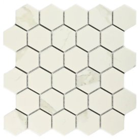 Мозаика керамогранитная BONAPARTE Carrara comb 27,9x26,8x0,6 бело-серый микс
