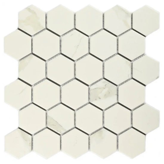 Мозаика керамогранитная BONAPARTE Carrara comb 27,9x26,8x0,6 бело-серый микс