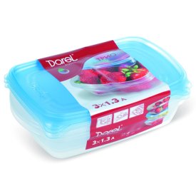 Набор контейнеров DAREL PLASTIC Трио 3шт 1,3л прямоугольные пластик микс цвета
