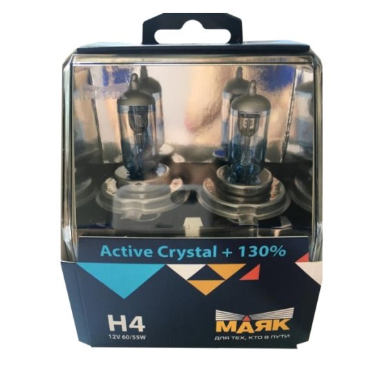 Лампа МАЯК ACTIVE CRYSTAL Н4 12В 60/55Вт 2шт