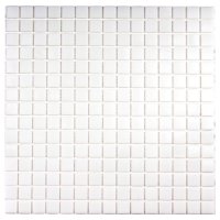Мозаика стеклянная BONAPARTE Simple White 32,7х32,7х0,4 (на бумаге) белая 20 шт. в уп.