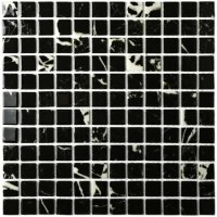 Мозаика стеклянная BONAPARTE Mia black glossy 30x30x0,4 глянцевый черный