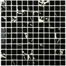 Мозаика стеклянная BONAPARTE Mia black glossy 30x30x0,4 глянцевый черный