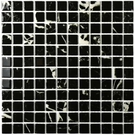 Мозаика стеклянная BONAPARTE Mia black glossy 30x30x0,4 глянцевый черный