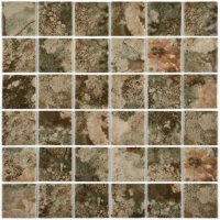 Мозаика стеклянная BONAPARTE Amuletto Leaf 30x30x0,45 глянцевый коричневый микс