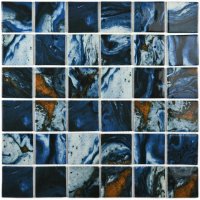 Мозаика стеклянная BONAPARTE Amuletto Art 30x30x0,45 глянцевый синий микс