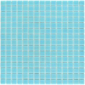 Мозаика стеклянная BONAPARTE Simple blue 32,7х32,7х0,4 (на бумаге) голубая 20 шт. в уп.