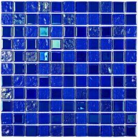 Мозаика стеклянная BONAPARTE Bondi dark blue-25 30x30x0,4 глянцевый синий