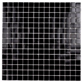 Мозаика стеклянная BONAPARTE Simple Black 32,7х32,7х0,4 (на бумаге) черная 20 шт. в уп.