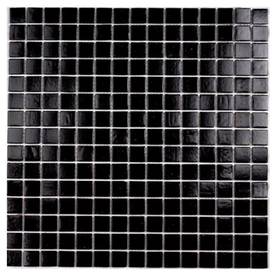 Мозаика стеклянная BONAPARTE Simple Black 32,7х32,7х0,4 (на бумаге) черная 20 шт. в уп.