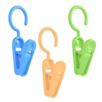 Прищепки MULTIDOM 3шт с крючком пластик цвет в ассортименте