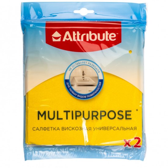 Набор салфеток ATTRIBUTE Multipurpose 2шт 38х36см вискоза желтый