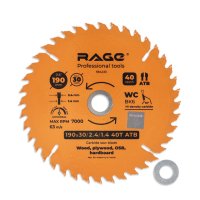 Диск пильный по дереву RAGE by VIRA 190х30/20/16мм 40 зубьев