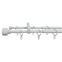 Карниз телескоп. 2-рядный UGO LOKS 160-300см 16/19мм белый матовый наконечник денео, арт.580970