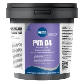 Клей ПВА водостойкий KESTO PVA D4 Кестокол Д4000 1кг, арт.85869