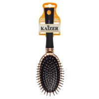 Щетка массажная KAIZER 23см компактная ручка soft- touch пластик золото