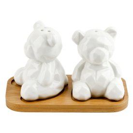 Набор для специй NOUVELLE HOME Натурель/Naturel 2632011 14х7х8,5см 2 предмета на подставке фарфор ба