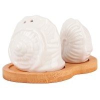 Набор для специй NOUVELLE HOME Натурель/Naturel 2632059 10,5х7х6см 2 предмета на подставке фарфор ба