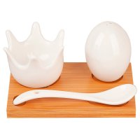 Набор для специй  NOUVELLE HOME Натурель/Naturel 2632064 11,5х8х5см 3 предмета фарфор бамбук