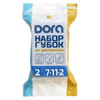 Набор губок DORA 2шт целлюлоза с усиленным абразивом