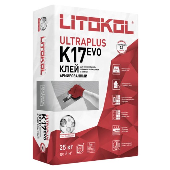 Клей плиточный LITOKOL Ультраплюс K17 Эво/K17 Evo 25кг
