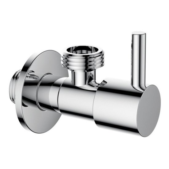 Кран угловой LEDEME LH507-3/4 НР/НР нерж сталь с отражателем хром
