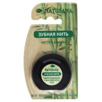 Нить зубная NATUSANA Чистота бамбука вощеная с маслом мяты 50м