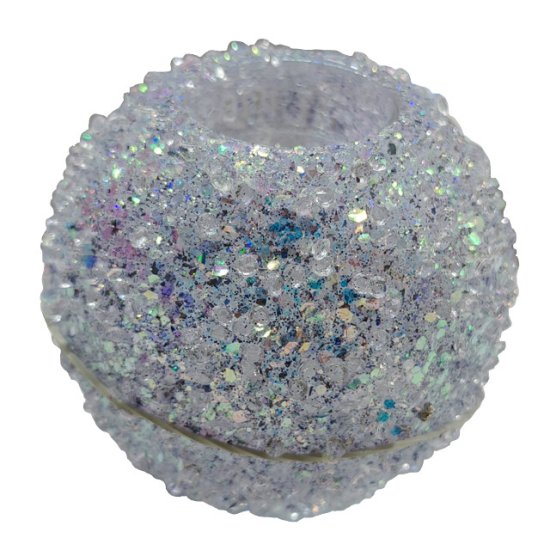 Подсвечник MAXIJOY Кристаллы 10х9см стекло серебряный