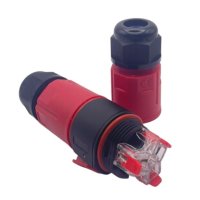 Коннектор кабельный DORI разъёмный CNP293 IP68 1шт черный/красный