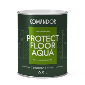 Эмаль KOMANDOR Protect Floor Aqua для пола база А 0,9 л белая,арт.S1314001001