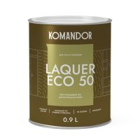 Лак KOMANDOR Laquer Eco 50 для стен и потолков полуглянцевый 0,9 л бесцветный, арт.S1318003001