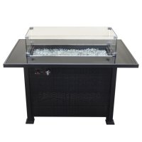 Стол-камин 108х67х61см с стеклянной крышкой