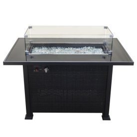 Стол-камин 108х67х61см с стеклянной крышкой