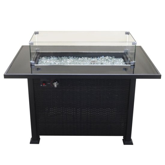 Стол-камин 108х67х61см с стеклянной крышкой