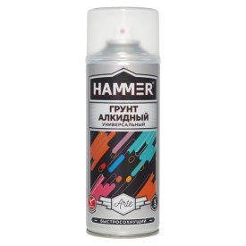 Грунт аэрозольный HAMMER универсальный алкидный 520мл черный, арт.340414