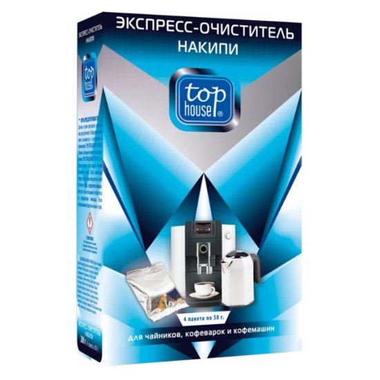 Средство от накипи TOP HOUSE для чайников, кофеварок и кофемашин 4штх50г