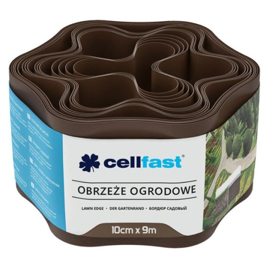 Лента бордюрная CELLFAST гофра 10cм коричневая 9м