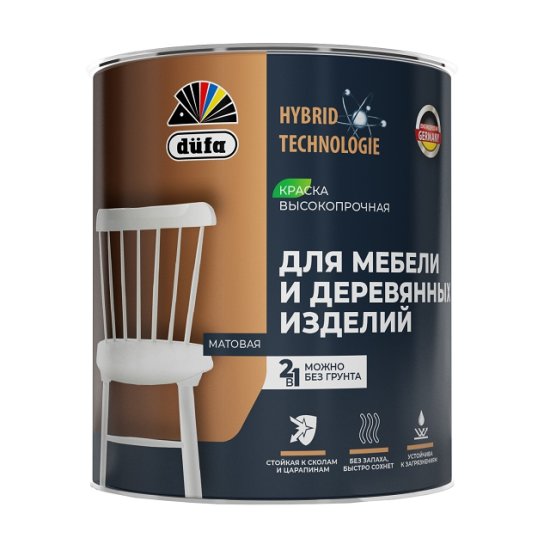 Эмаль акриловая DUFA Для мебели и деревянных изделий белая 2л, арт.МП00-012544