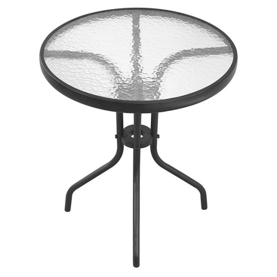 Стол садовый 60х60х70см сталь стекло черный