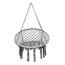 Гамак-кресло подвесное GREY 0,8х0,6х1,2м серый сталь, хлопок, полиэстер (до 120кг)