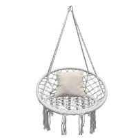 Гамак-кресло подвесное BEIGE 0,8х0,6х1,2м бежевый с подушкой  сталь, хлопок, полиэстер (до 120кг)