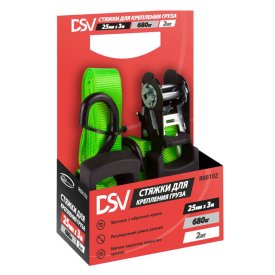 Стяжка для крепления груза DSV 25мм 3м 0,68т 2шт