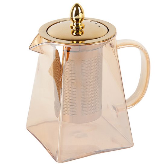 Чайник заварочный NOUVELLE HOME Pyramid 0,95л боросиликатное стекло, нерж.сталь