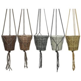 Кашпо подвесное плетеное d17см h16см ротанг в асс-те